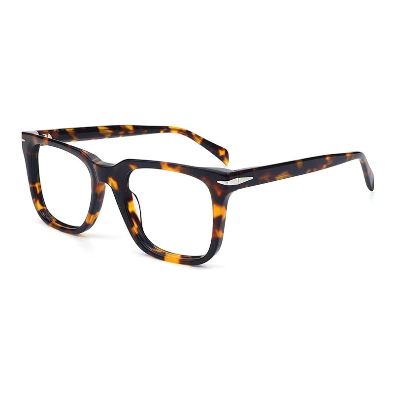 Montura de gafas vintage de acetato bicolor – Negro y carey