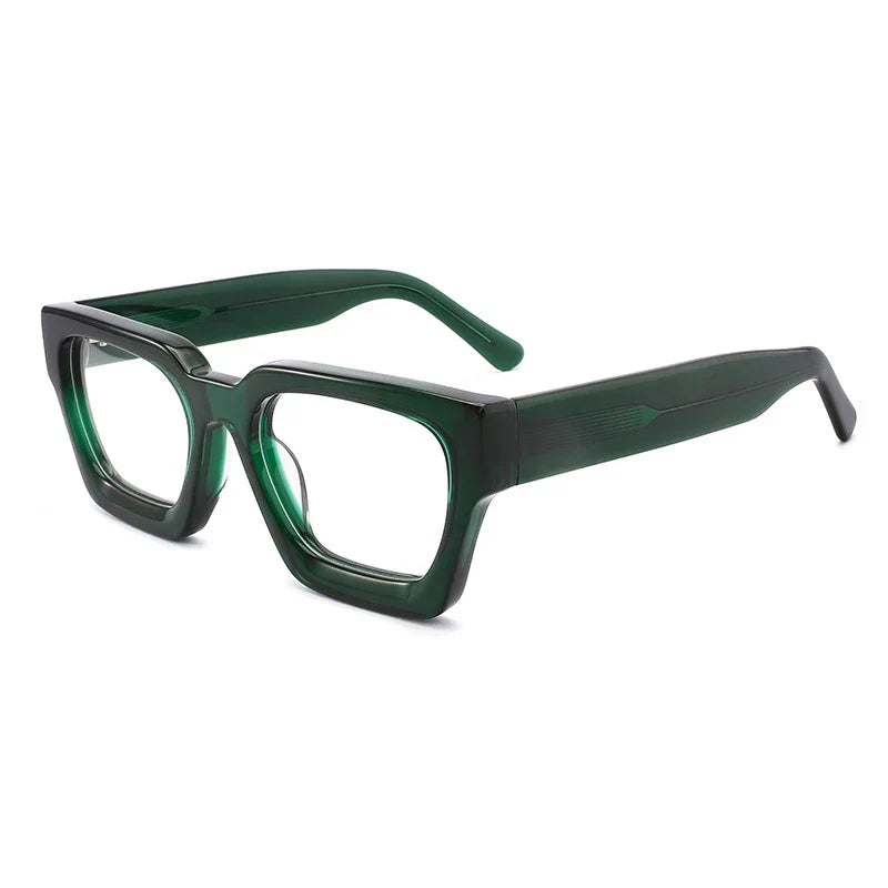 Montura de gafas cuadrada de acetato grueso vintage | Multicolor