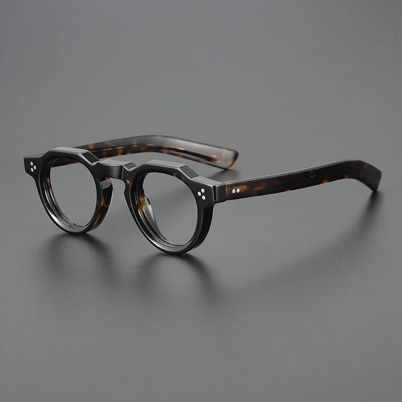 Montura de gafas vintage pequeña y redonda de acetato