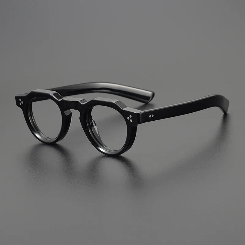 Montura de gafas vintage pequeña y redonda de acetato