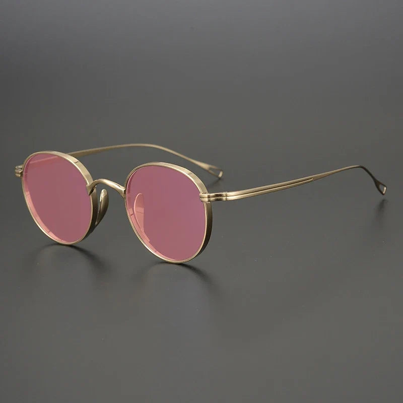Gafas de sol polarizadas de titanio puro ultraligeras | Redondas vintage