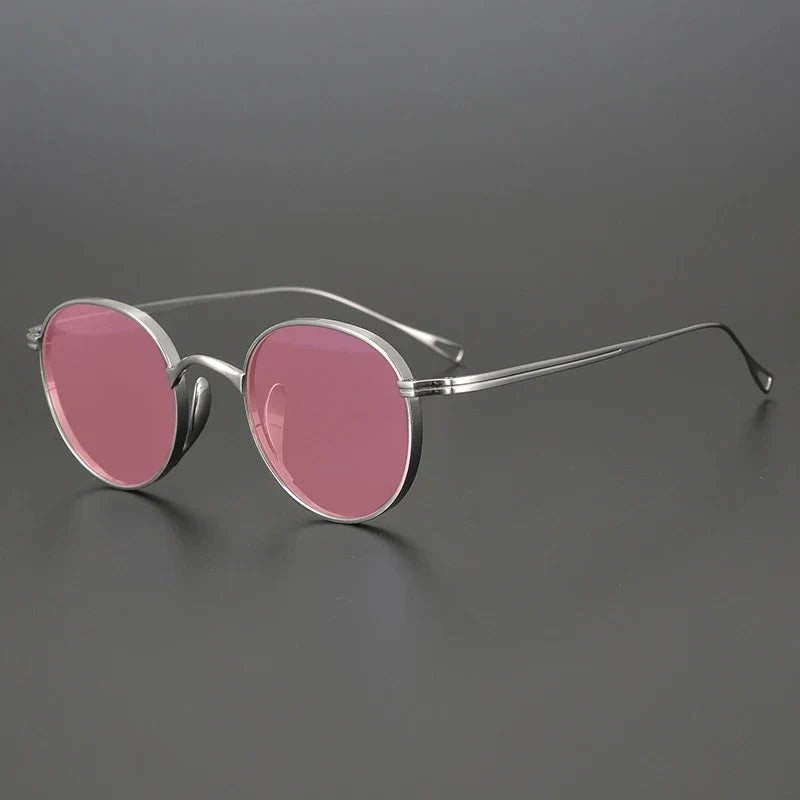 Gafas de sol polarizadas de titanio puro ultraligeras | Redondas vintage