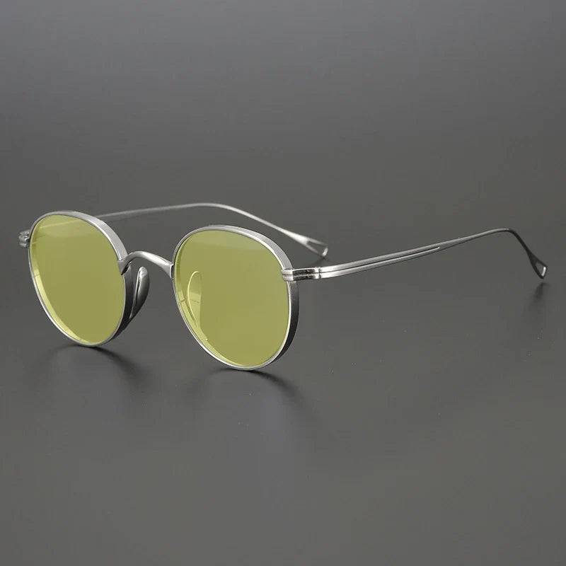 Gafas de sol polarizadas de titanio puro ultraligeras | Redondas vintage