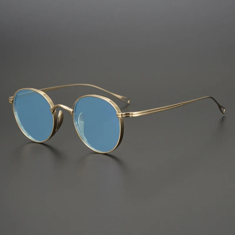 Gafas de sol polarizadas de titanio puro ultraligeras | Redondas vintage