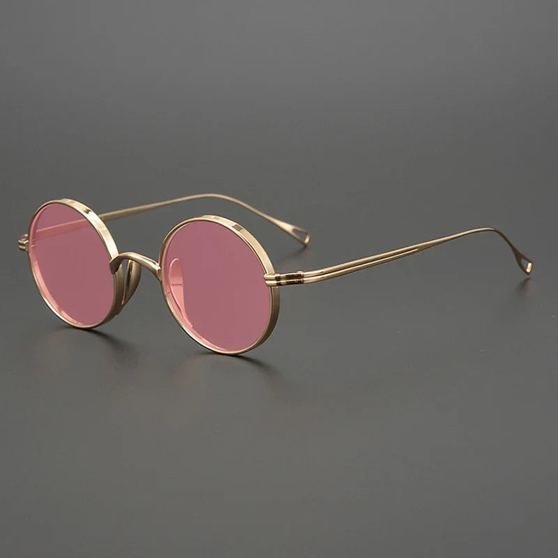 Gafas de sol polarizadas de titanio puro ultraligeras con estilo vintage redondo pequeño