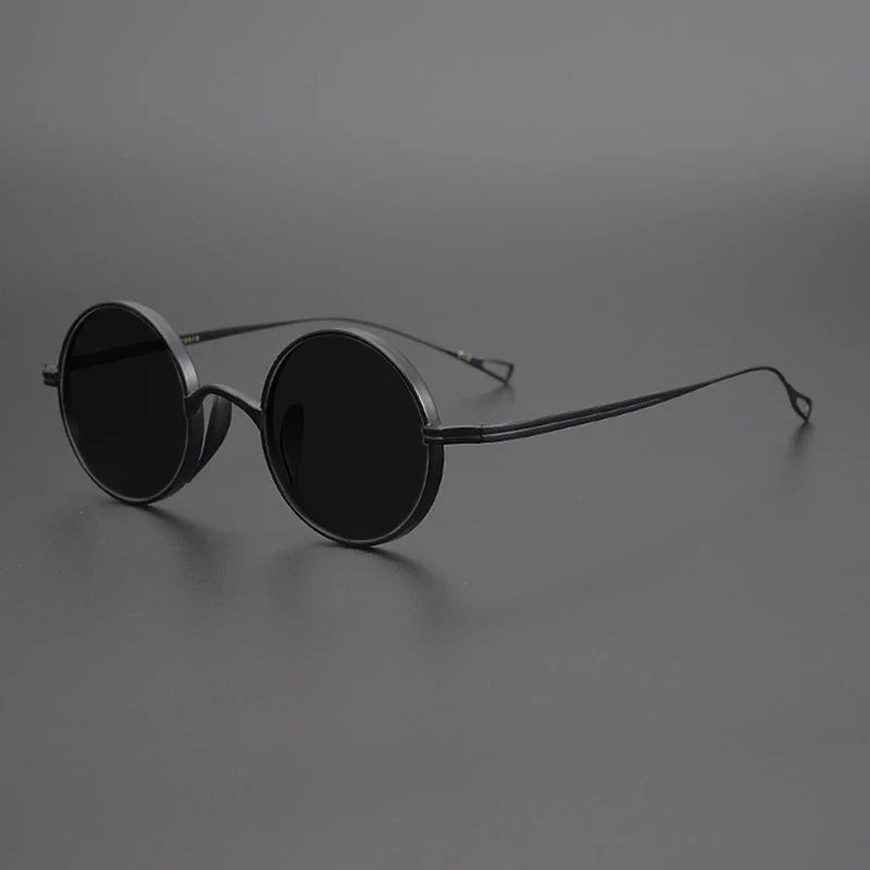 Gafas de sol polarizadas de titanio puro ultraligeras con estilo vintage redondo pequeño