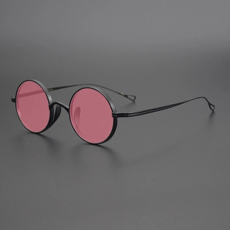 Gafas de sol polarizadas de titanio puro ultraligeras con estilo vintage redondo pequeño
