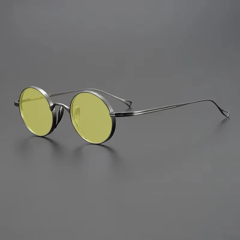 Gafas de sol polarizadas de titanio puro ultraligeras con estilo vintage redondo pequeño