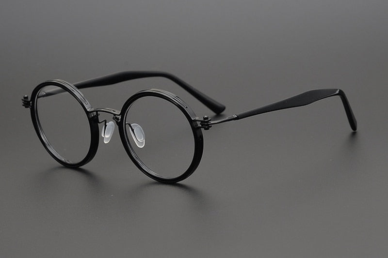 Montura redonda de titanio ultraligero 6348 de estilo retro para gafas graduadas