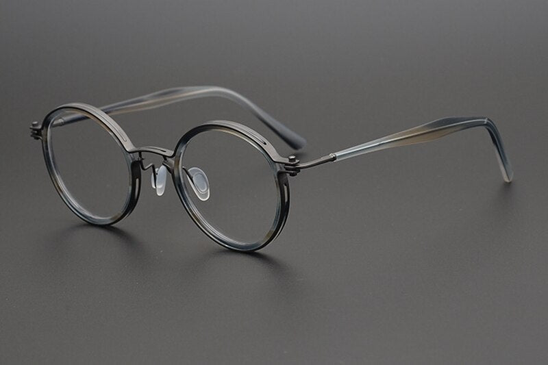 Montura redonda de titanio ultraligero 6348 de estilo retro para gafas graduadas