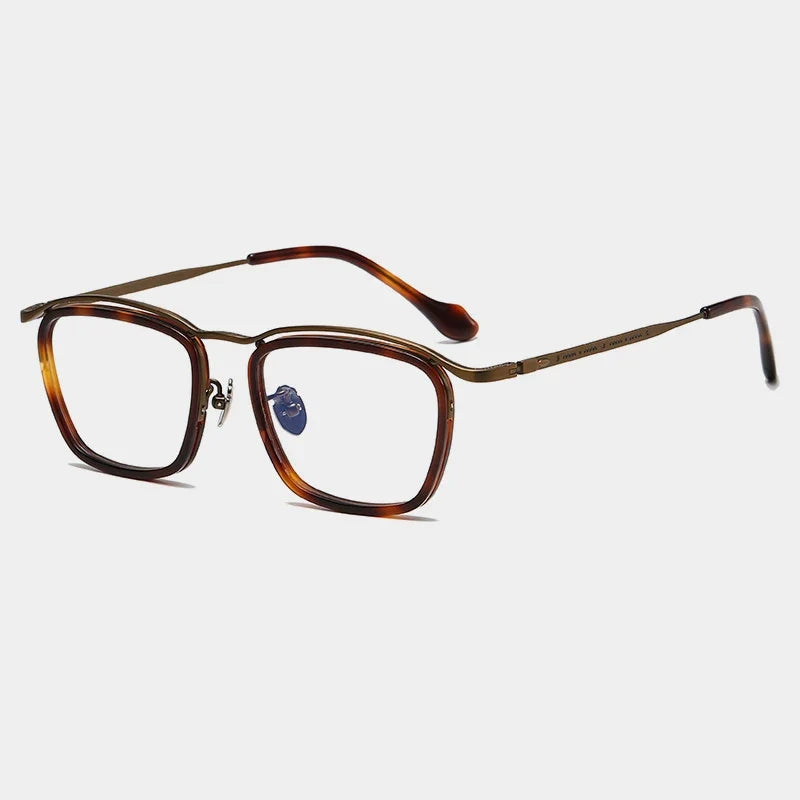 Montura cuadrada de acetato y titanio