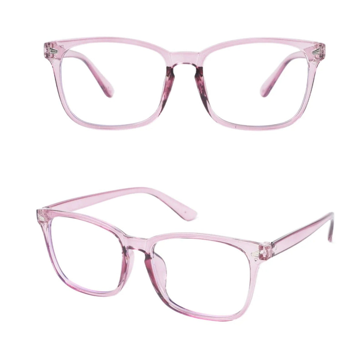 Gafas de luz azul cuadradas negras de plástico