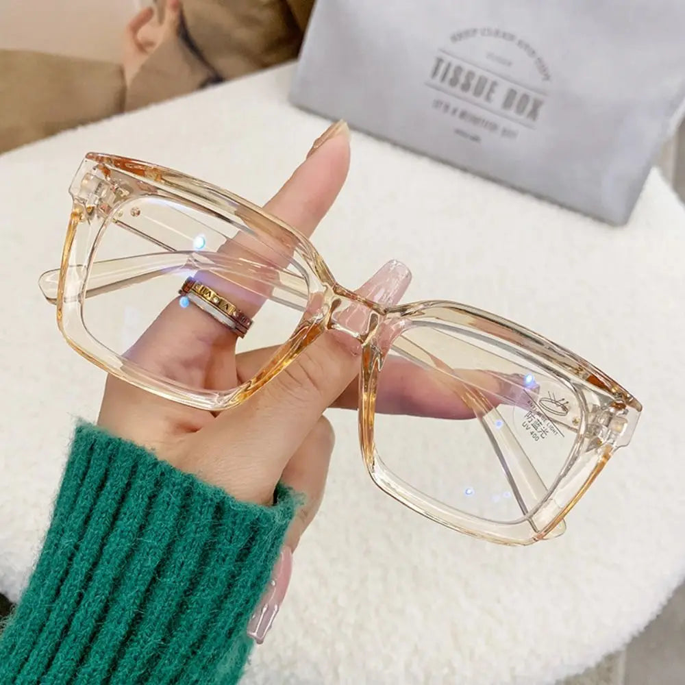 Gafas cuadradas extragrandes de plástico con filtro de luz azul