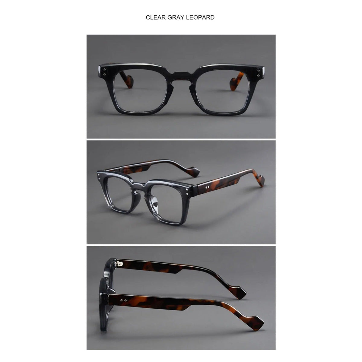 Gafas cuadradas negras de plástico