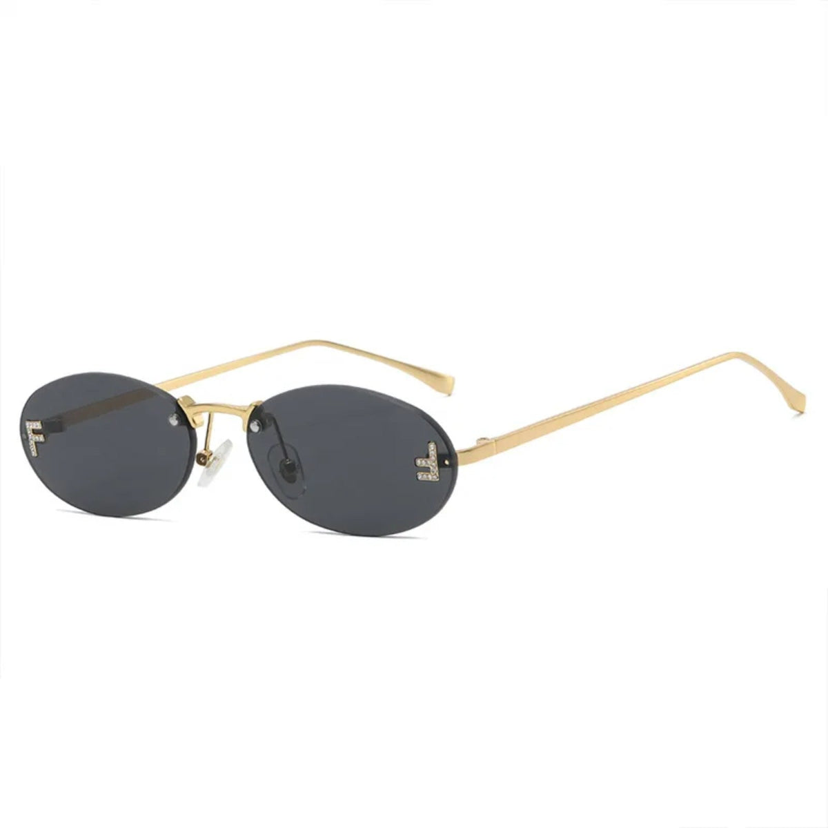 Gafas de sol ovaladas sin montura de aleación con protección UV400