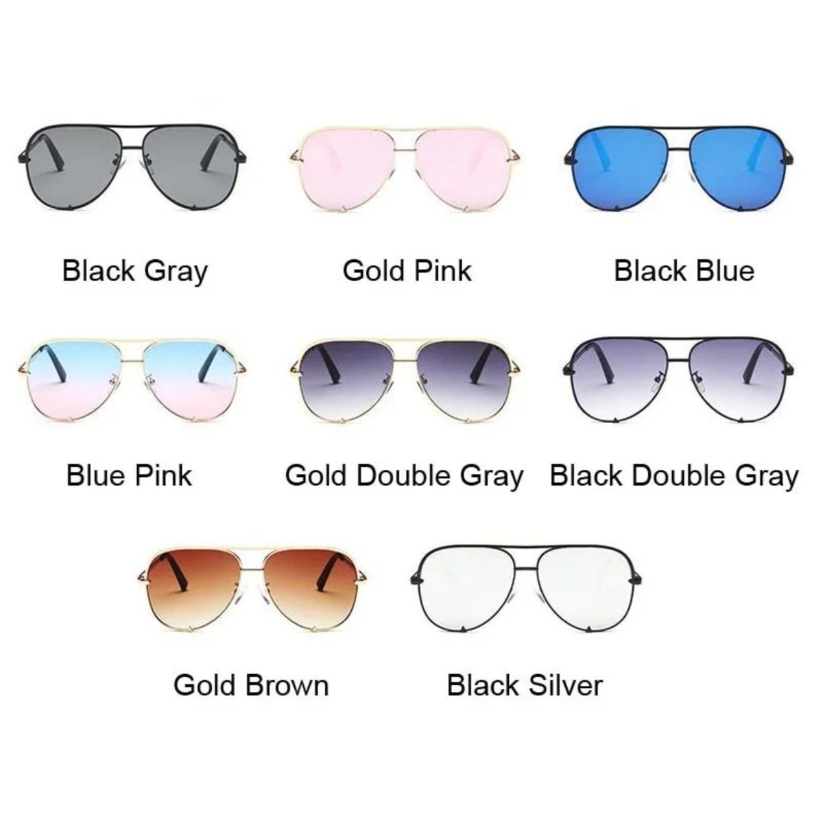 Gafas de sol tipo aviador con montura de aleación y lentes degradadas de espejo