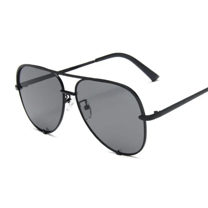 Gafas de sol tipo aviador con montura de aleación y lentes degradadas de espejo