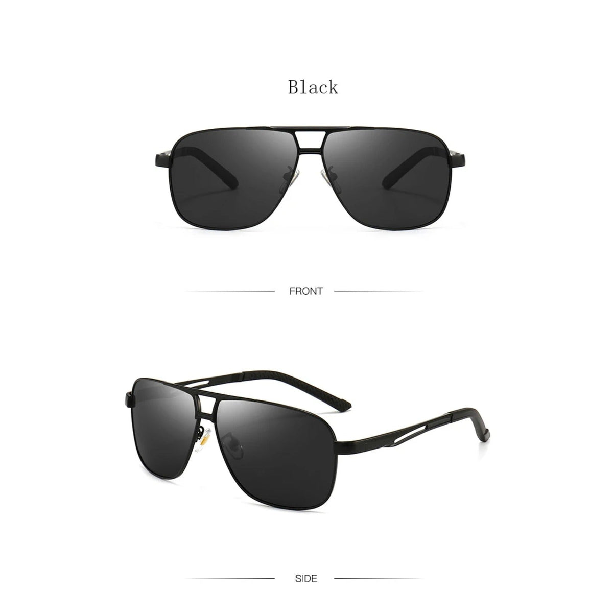 Gafas de sol cuadradas de aleación con protección UV400 polarizadas