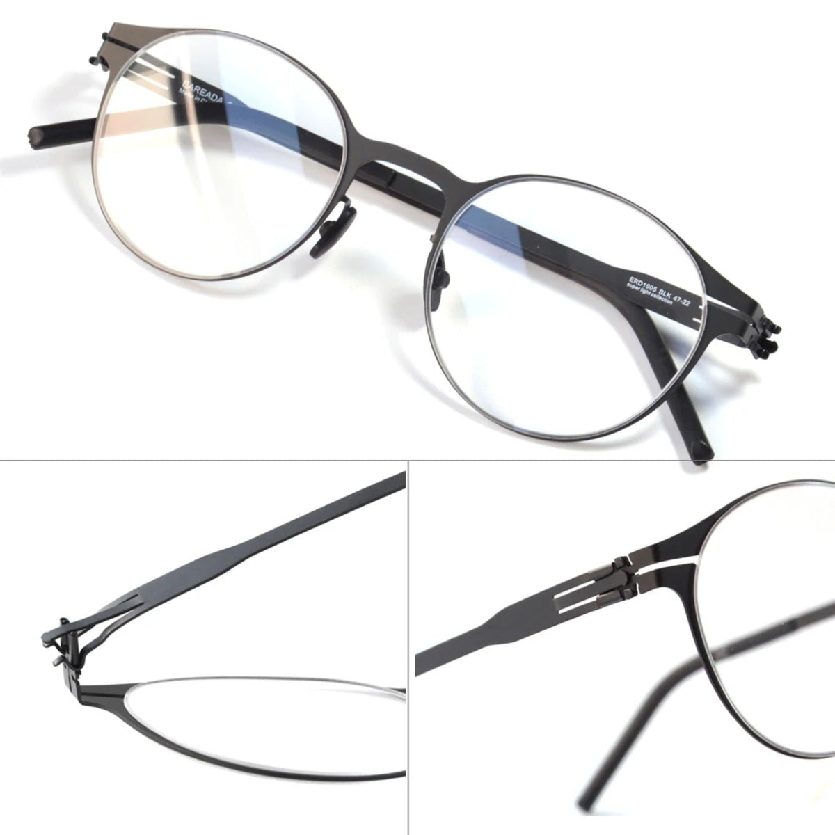 Gafas redondas de acero inoxidable sin tornillos
