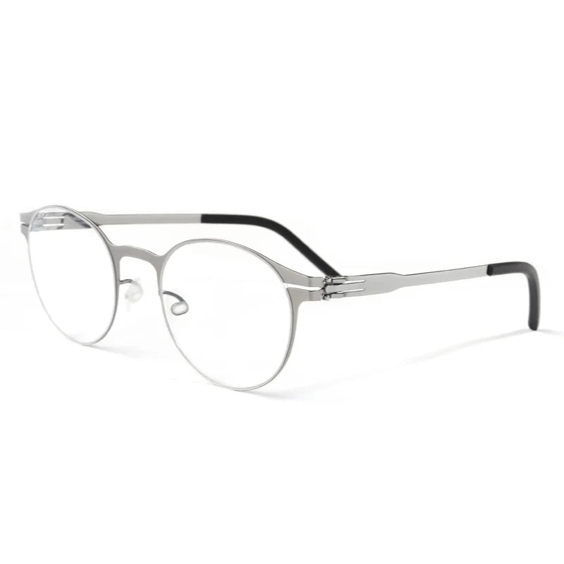Gafas redondas de acero inoxidable sin tornillos