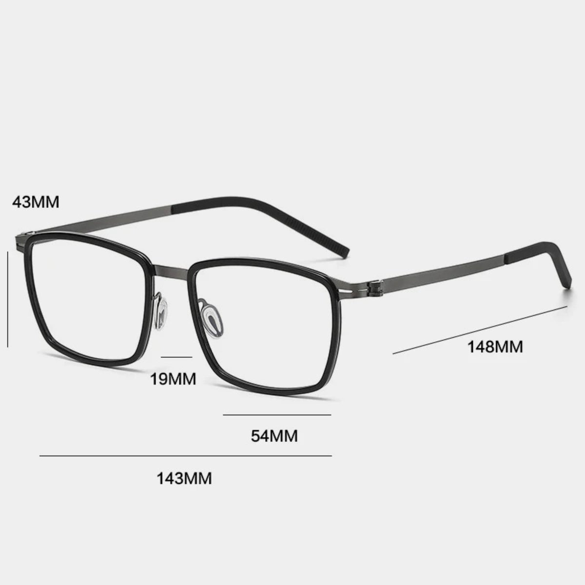 Gafas cuadradas de acetato sin tornillos