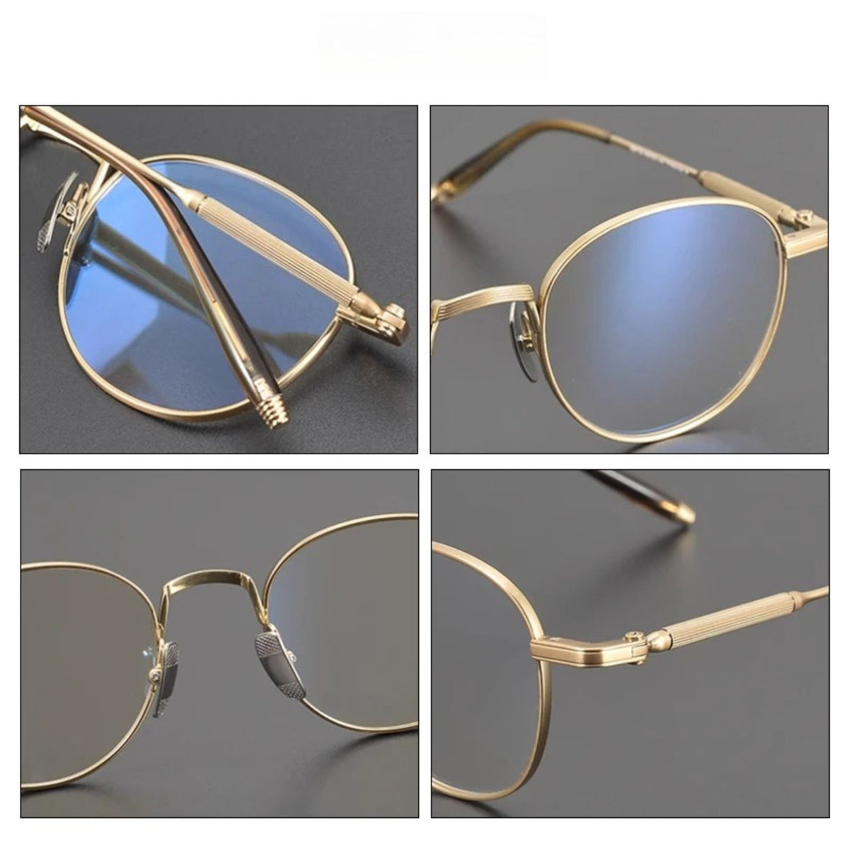 Gafas redondas minimalistas de titanio