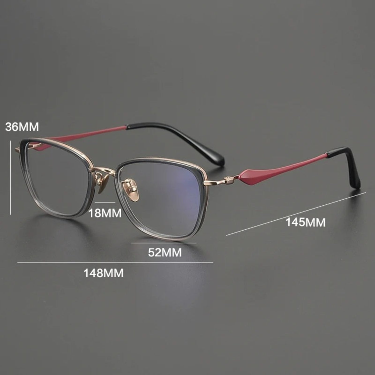 Gafas de titanio estilo ojo de gato