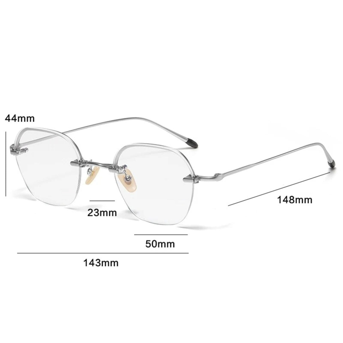 Gafas geométricas de titanio sin montura
