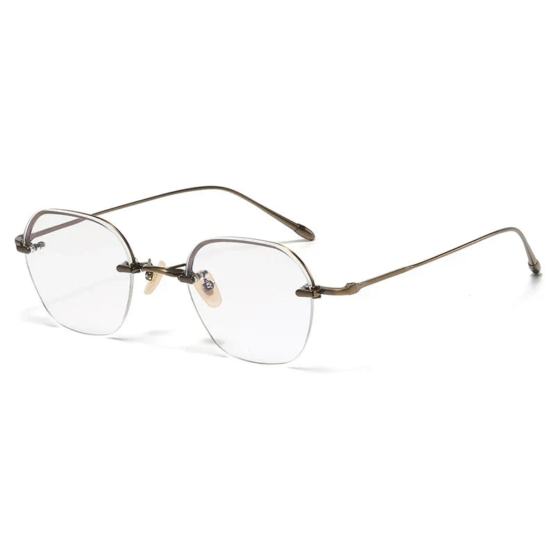 Gafas geométricas de titanio sin montura
