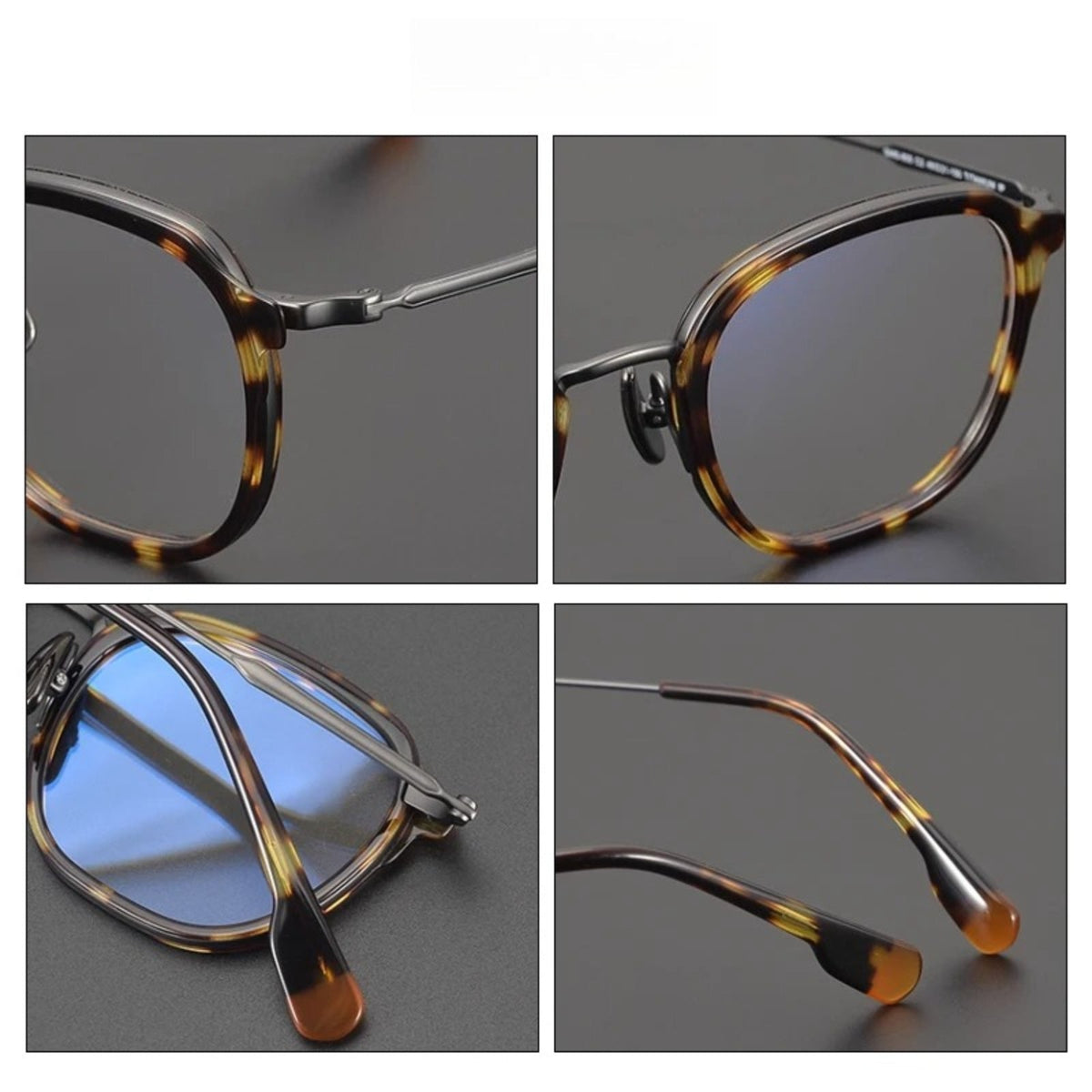 Gafas redondas de titanio carey