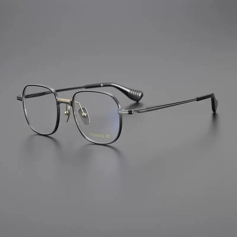 Gafas geométricas cuadradas de titanio
