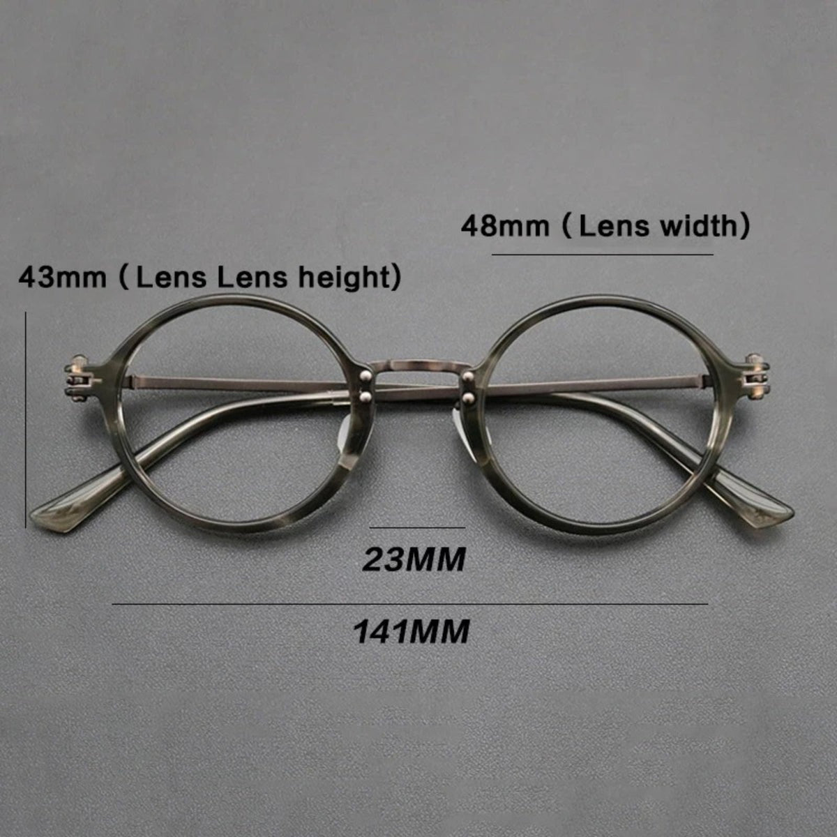 Gafas redondas de acetato y titanio