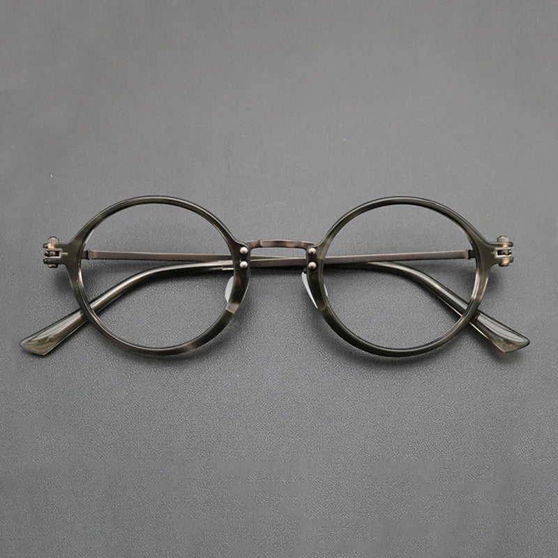 Gafas redondas de acetato y titanio