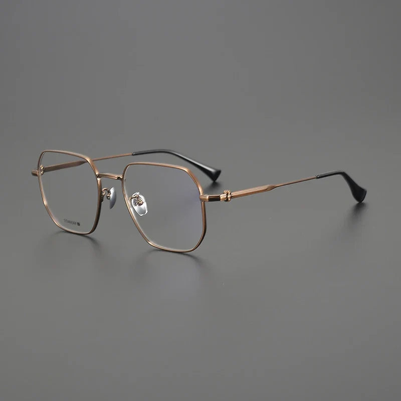 Gafas geométricas de titanio de gran tamaño