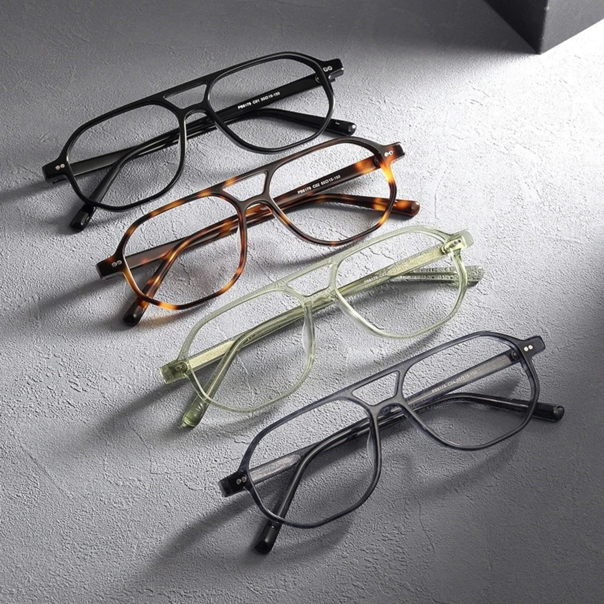 Gafas de aviador de acetato con estampado de carey