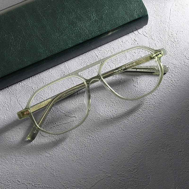 Gafas de aviador de acetato con estampado de carey