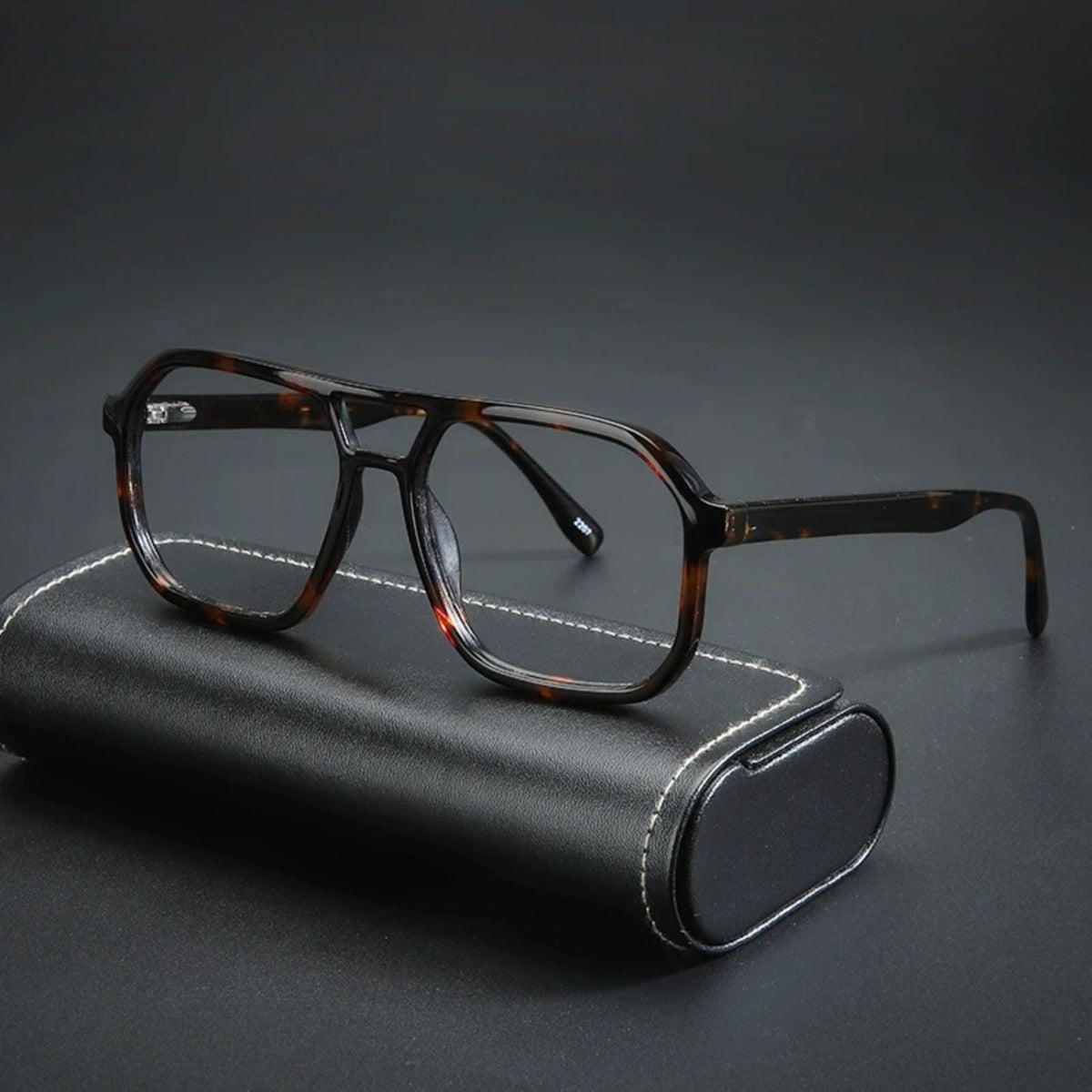Gafas de sol estilo aviador con doble puente de acetato
