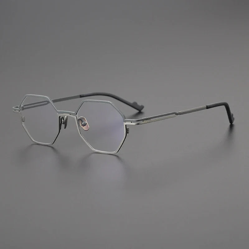 Gafas geométricas de titanio azul mate