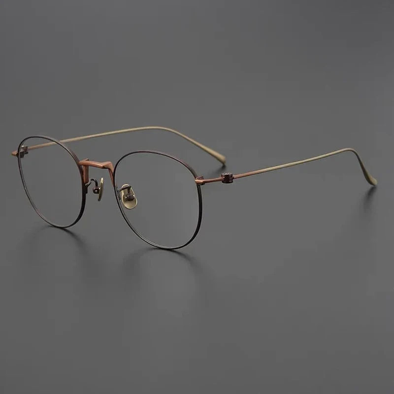 Gafas redondas de alambre de titanio