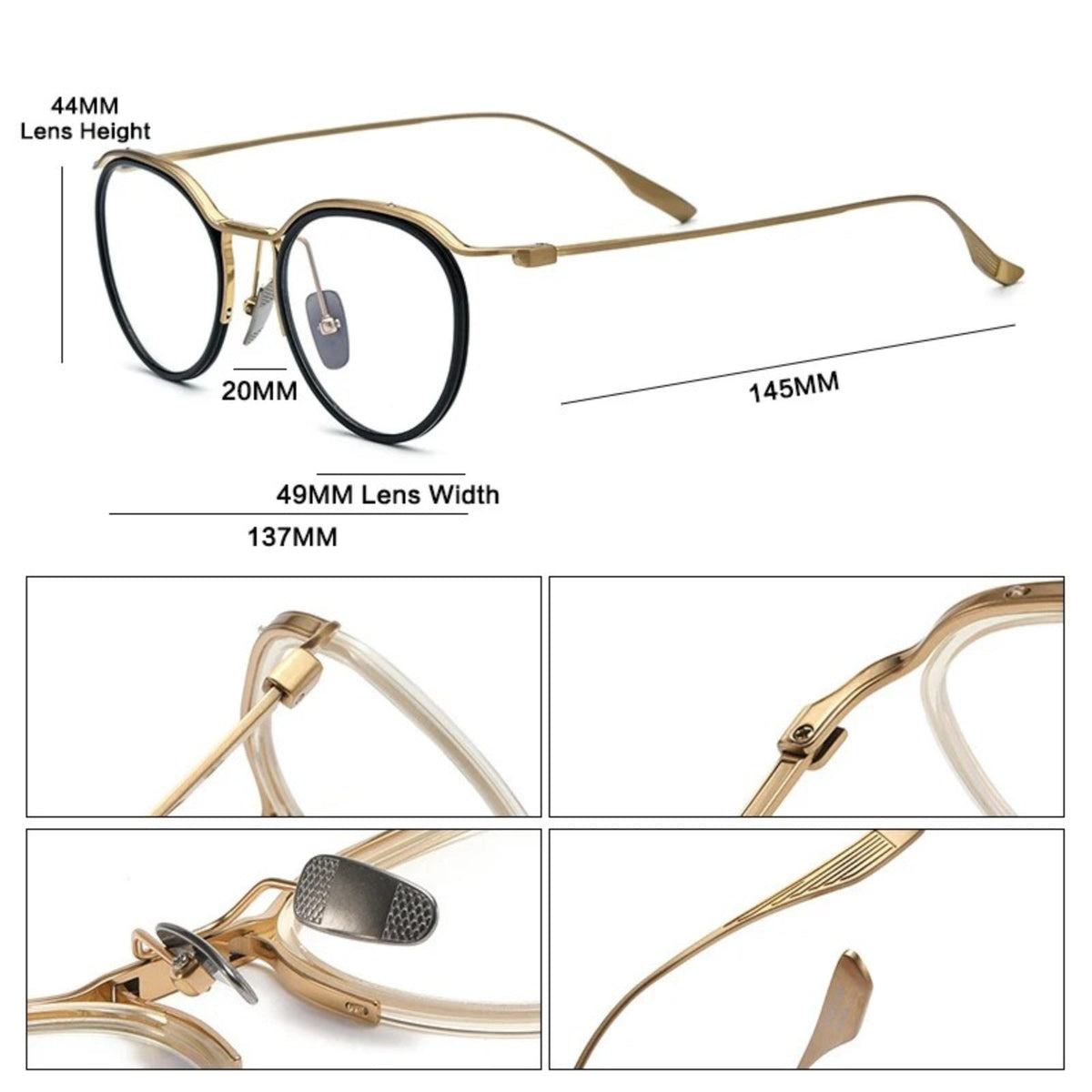 Gafas redondas de titanio Windsor coreanas