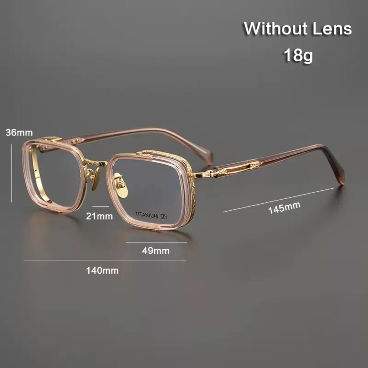 Gafas cuadradas de cristal en acetato y titanio