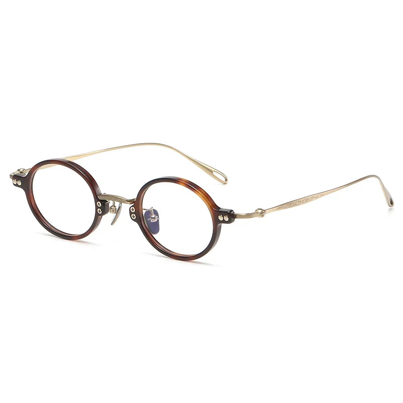 Gafas redondas de acetato y titanio de tamaño pequeño