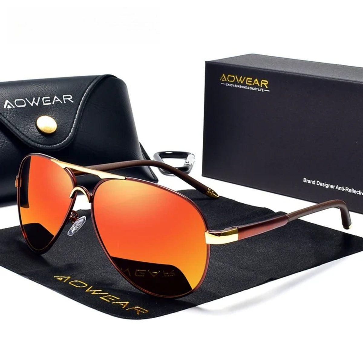 Gafas de sol polarizadas de aleación estilo piloto con protección UV400