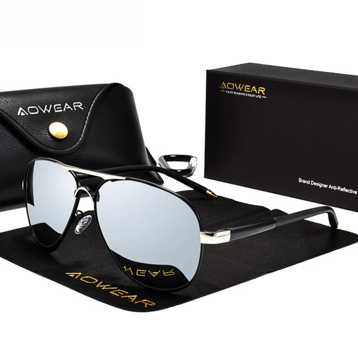Gafas de sol polarizadas de aleación estilo piloto con protección UV400