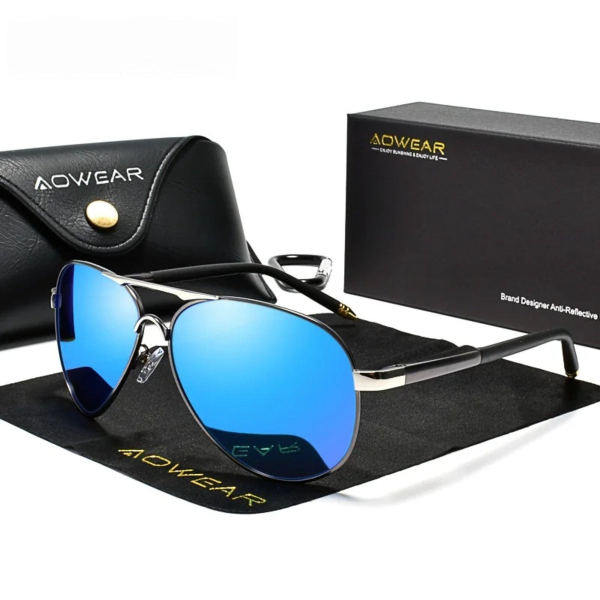 Gafas de sol polarizadas de aleación estilo piloto con protección UV400