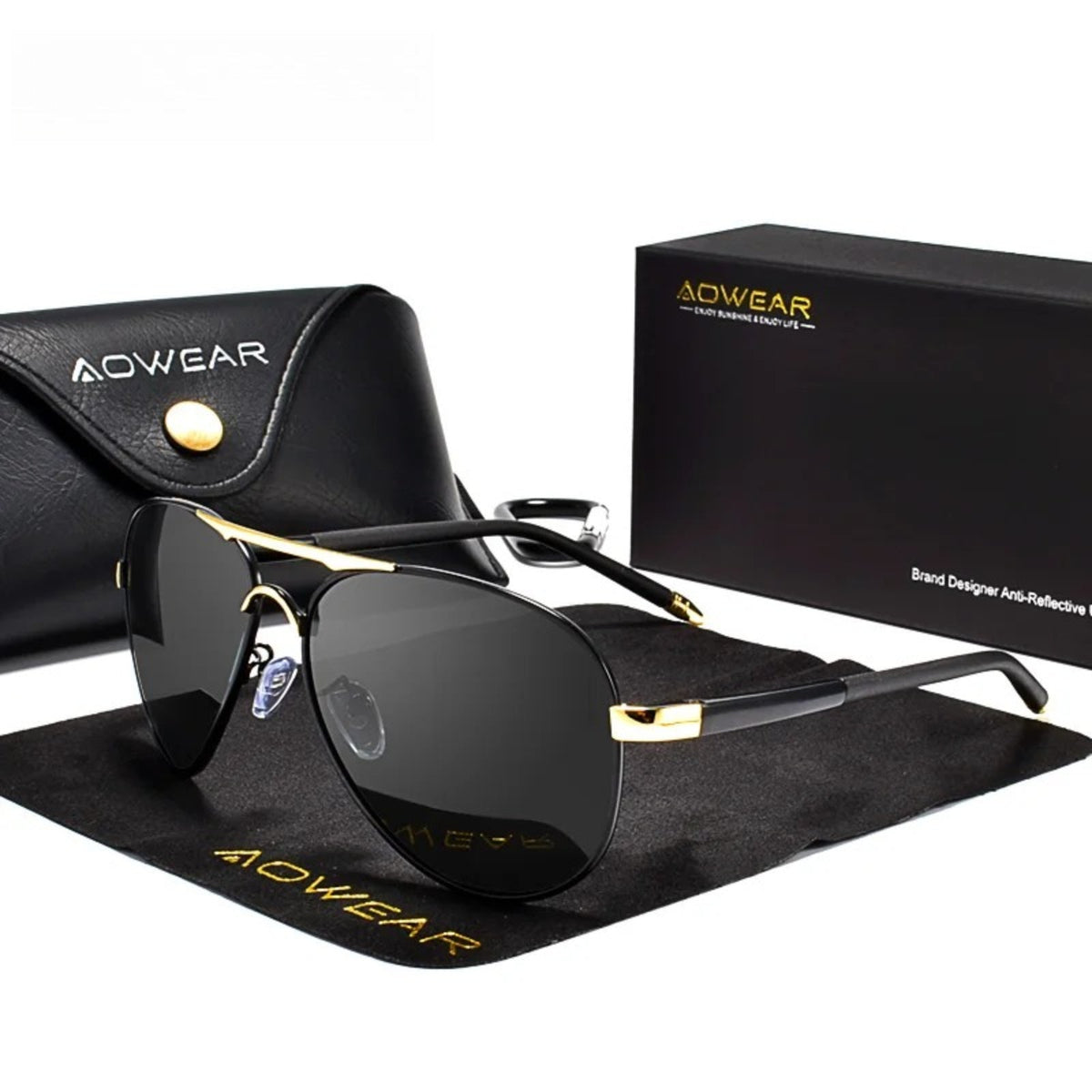 Gafas de sol polarizadas de aleación estilo piloto con protección UV400