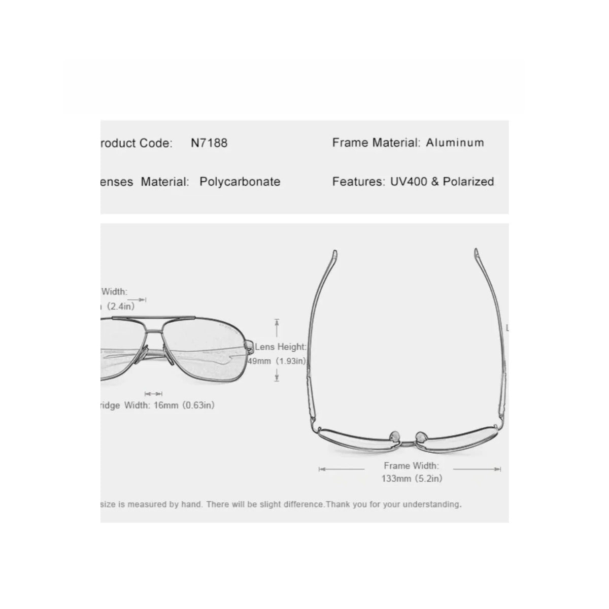 Gafas de sol polarizadas de aluminio tipo piloto con protección UV400
