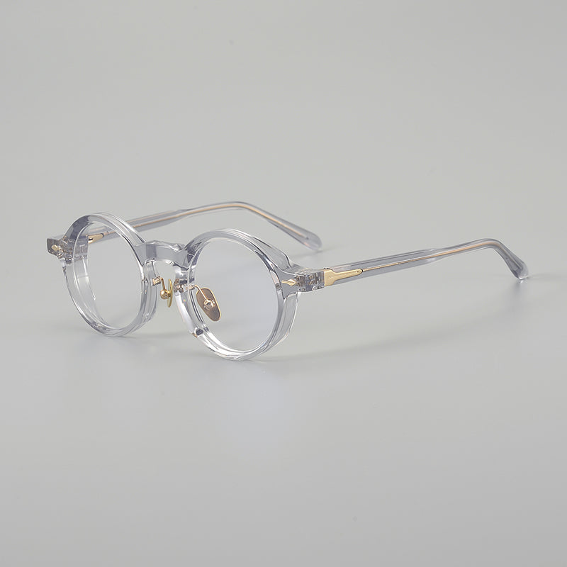 Monturas de gafas retro de acetato estilo panto, con aros completos redondeados y almohadillas nasales