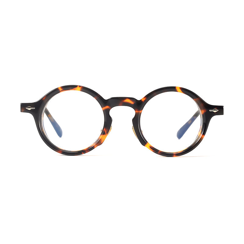 Monturas de gafas retro de acetato estilo panto, con aros completos redondeados y almohadillas nasales