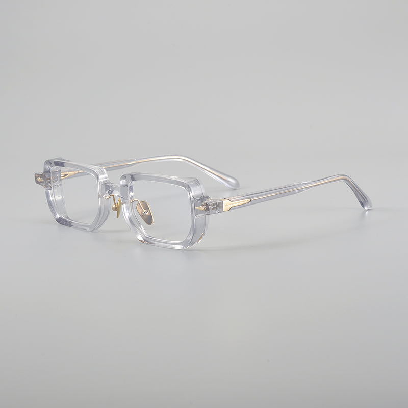 Monturas de gafas rectangulares de acetato con línea superior ancha y bordes inferiores redondeados